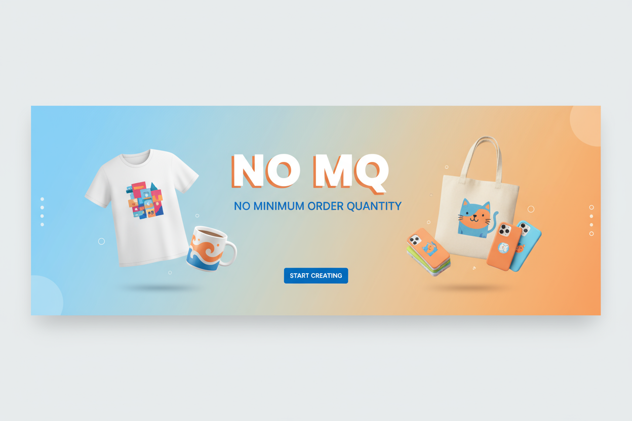 Banner for a print on demand website (no MOQ)